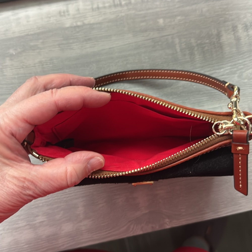 Dooney & Bourke black suede wristlet wallet. Never used. - Picture 7 of 8